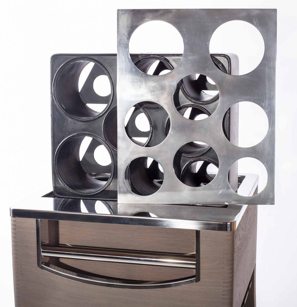 QUISO champagne trolley KVIN in grey-green oak
