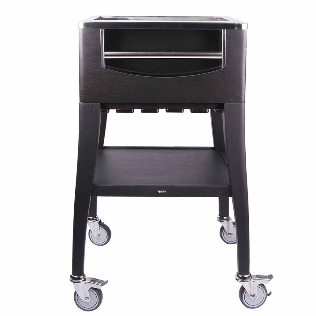 QUISO champagne trolley KVIN in black beechwood