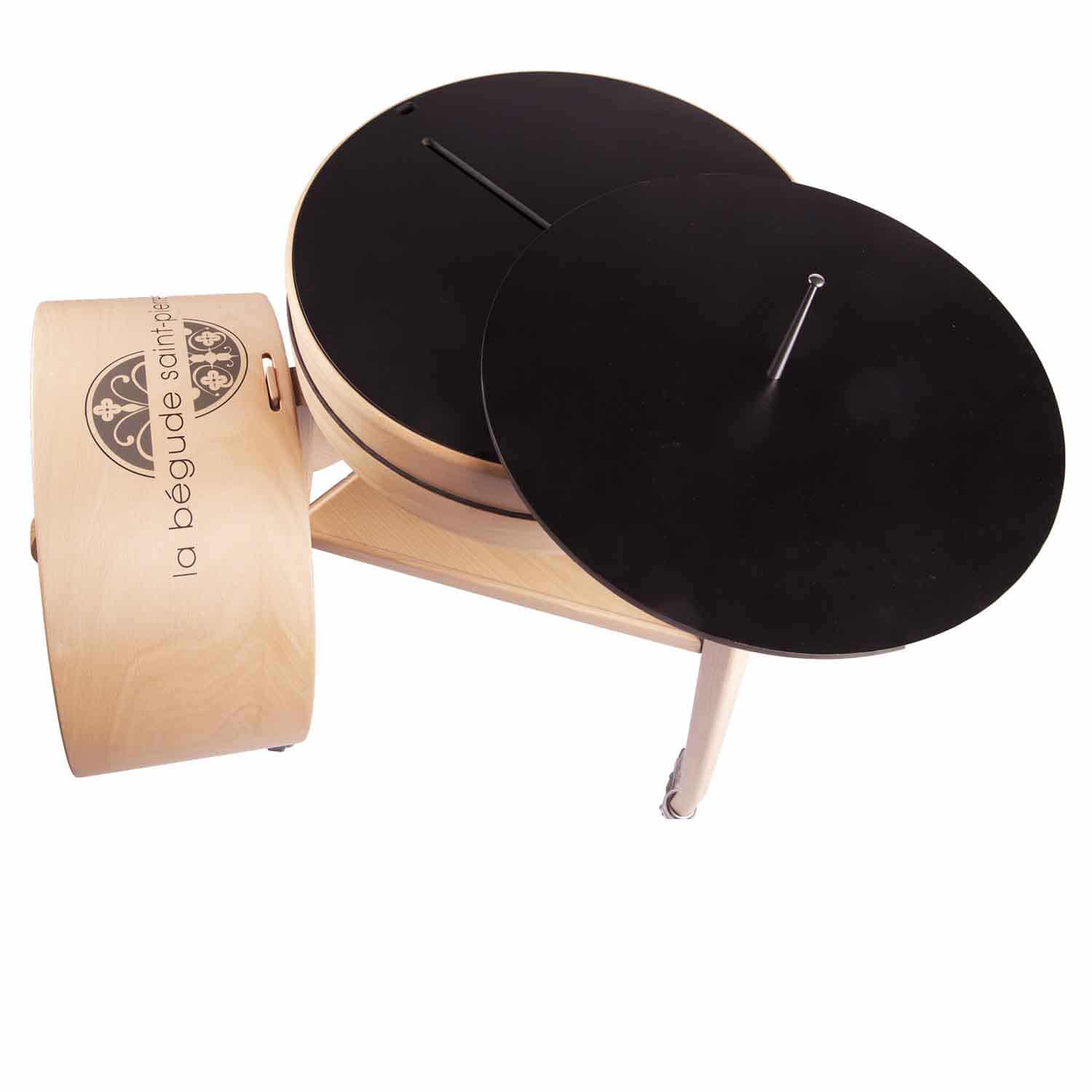 QUISO cheese trolley, clear base, black cap personalised with the logo of the restaurant Le Bouillon in La Rochelle, 2021