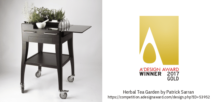 Récompense A'DESIGN AWARD 2017 GOLD pour le Jardin des infusions